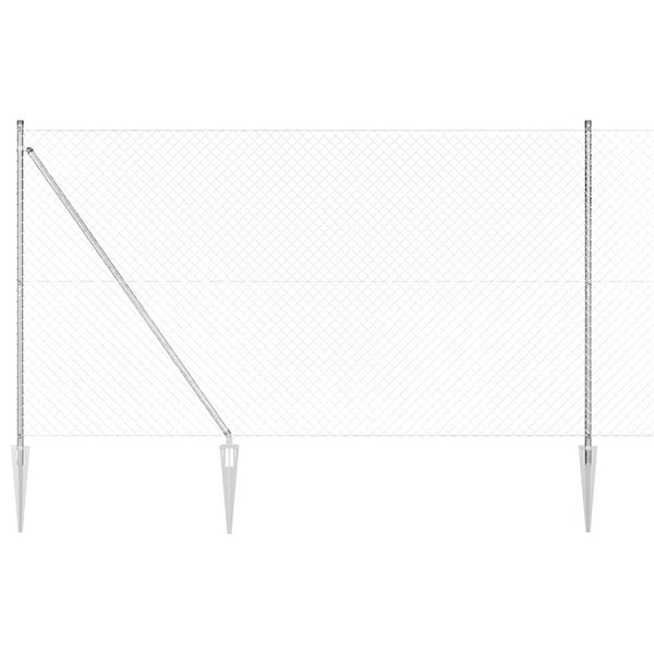Piikkikettuaidalla varustettu aita 10 x 1,5 m Galvanoitu teräs