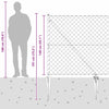 Piikkikettuaidalla varustettu aita 10 x 1,4 m Galvanoitu teräs