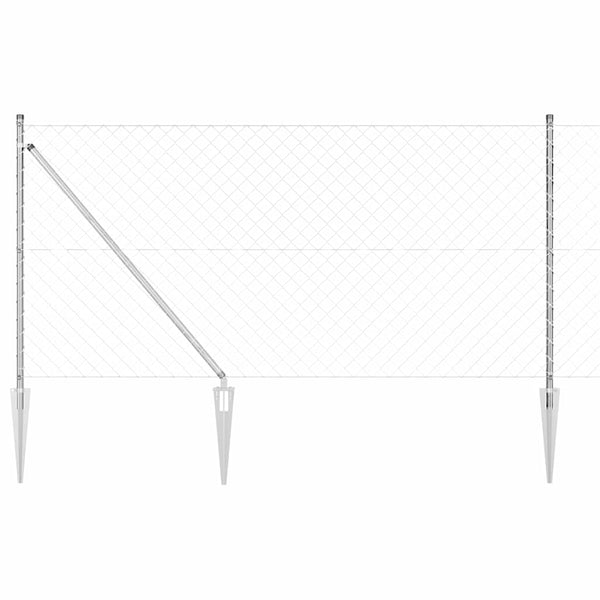 Piikkikettuaidalla varustettu aita 25 x 1 m Galvanoitu teräs