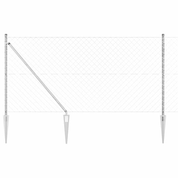 Piikkikettuaidalla varustettu aita 25 x 1,2 m Galvanoitu teräs