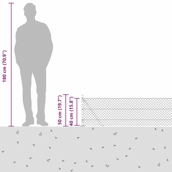 Ketjuaidalla betoni perusteella 10 x 0,4 m Vihreä Verkko