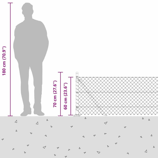 Ketjuaidalla betoni perusteella 10 x 0,6 m Vihreä Verkko