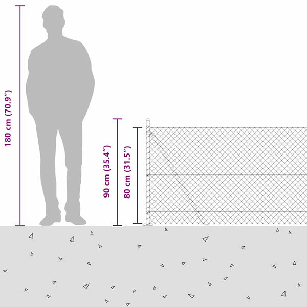 Ketjuaidalla betoni perusteella 10 x 0,8 m Vihreä Verkko