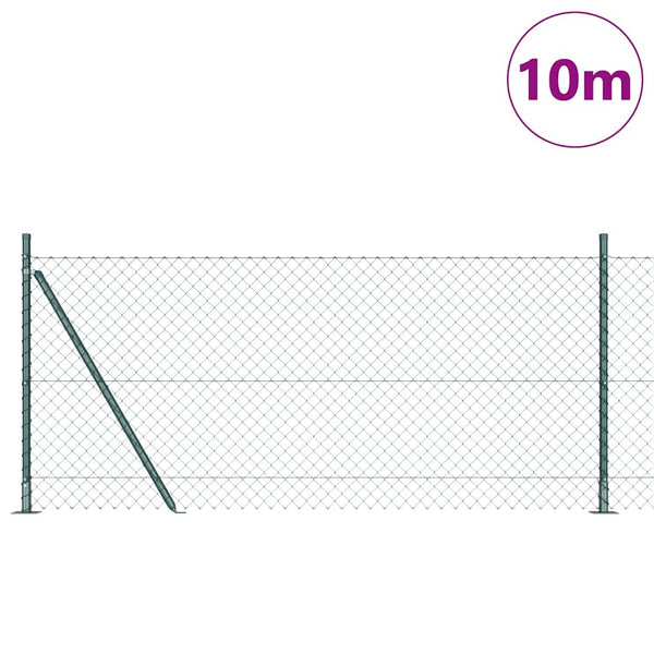 Ketjuaidalla betoni perusteella 10 x 1 m PVC-pinnoitettu teräs