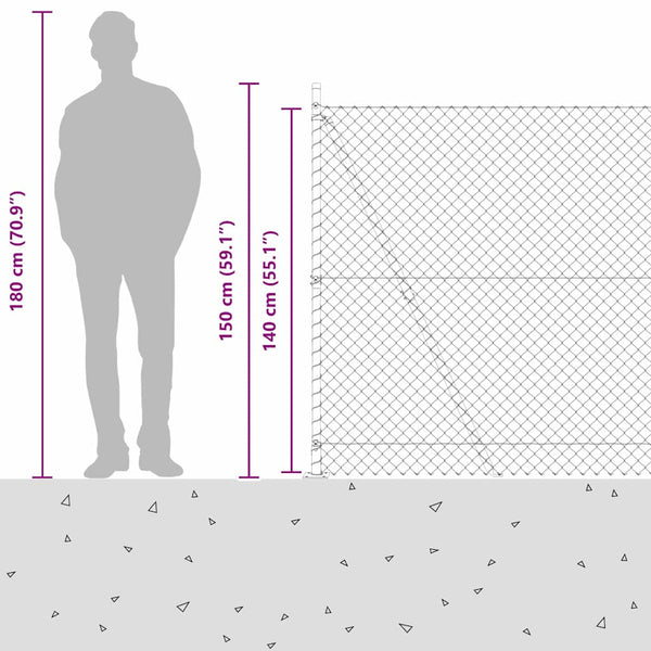 Ketjuaidalla betoni perusteella 10 x 1,4 m Vihreä Verkko