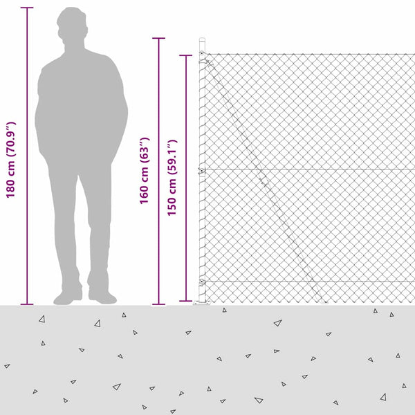 Ketjuaidalla betoni perusteella 10 x 1,5 m Vihreä Verkko