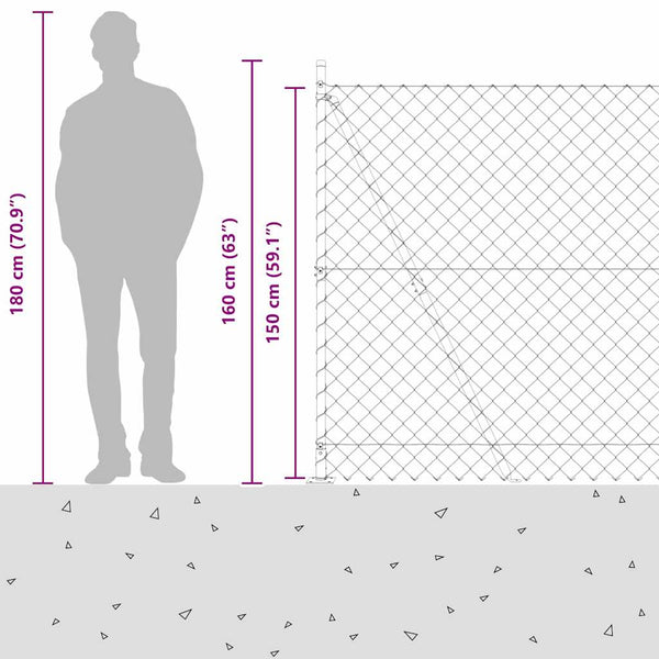 Ketjuaidalla betoni perusteella 10 x 1,5 m Vihreä Verkko