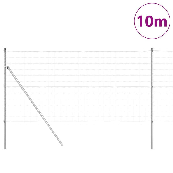 Euro-aidan maaperäkiinnitys 10 x 1,2 m Galvanoitu teräs Hopea