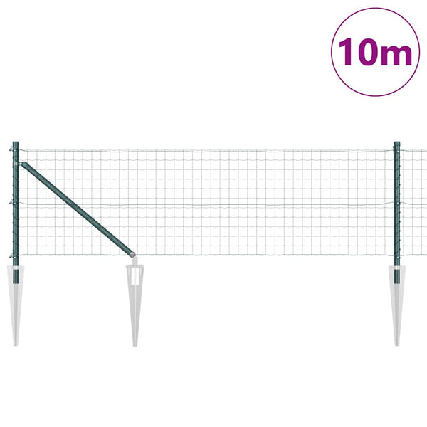 Euroaita Piikeillä 10 x 0,6 m PVC-pinnoitettu teräs Vihreä
