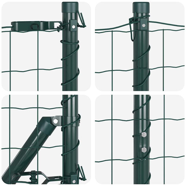 Euroaita Piikeillä 10 x 1,4 m PVC-pinnoitettu teräs Vihreä