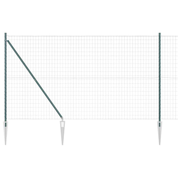 Euroaita Piikeillä 10 x 1,6 m PVC-pinnoitettu teräs Vihreä