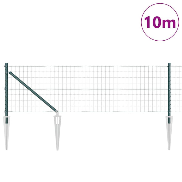 Euroaita Piikeillä 10 x 0,8 m PVC-pinnoitettu teräs Vihreä