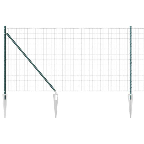 Euroaita Piikeillä 10 x 1,4 m PVC-pinnoitettu teräs Vihreä