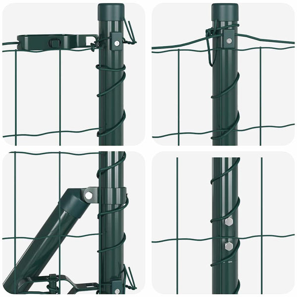 Euroaita Piikeillä 10 x 1,6 m PVC-pinnoitettu teräs Vihreä