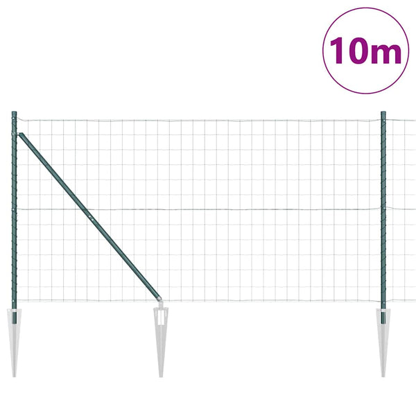 Euroaita Piikeillä 10 x 1,2 m PVC-pinnoitettu teräs Vihreä
