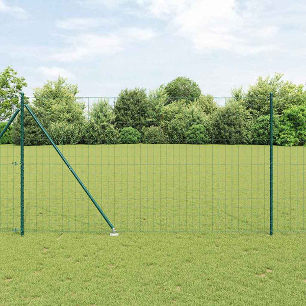 Euroaita Piikeillä 10 x 1,5 m PVC-pinnoitettu teräs Vihreä