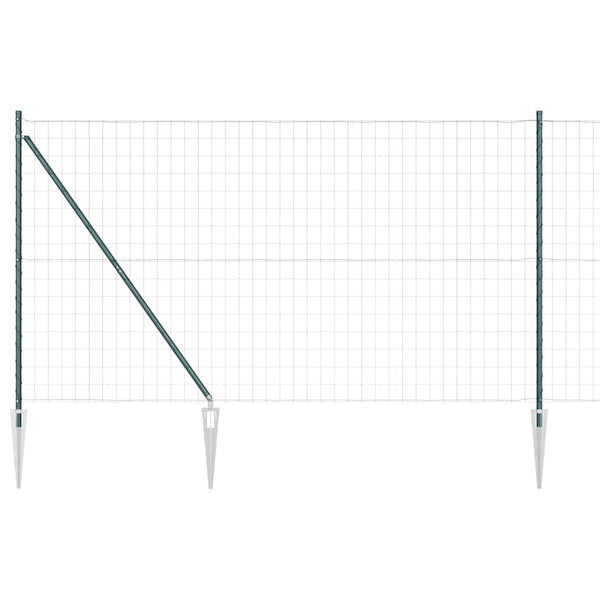 Euroaita Piikeillä 10 x 1,6 m PVC-pinnoitettu teräs Vihreä