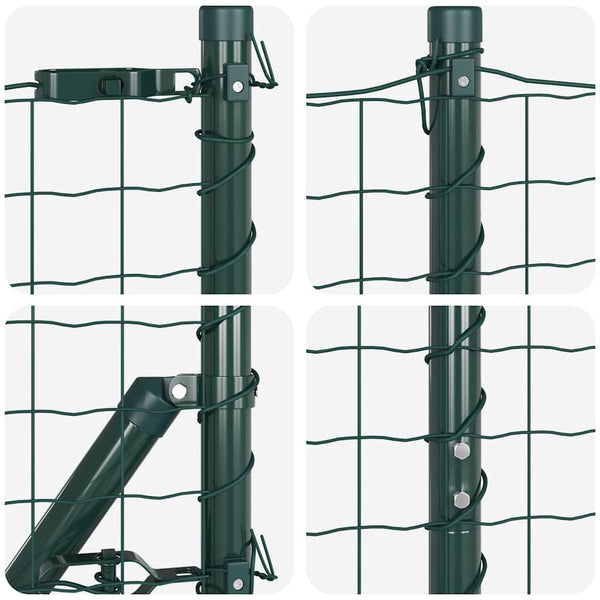 Euroaita Piikeillä 25 x 1,2 m PVC-pinnoitettu teräs Vihreä