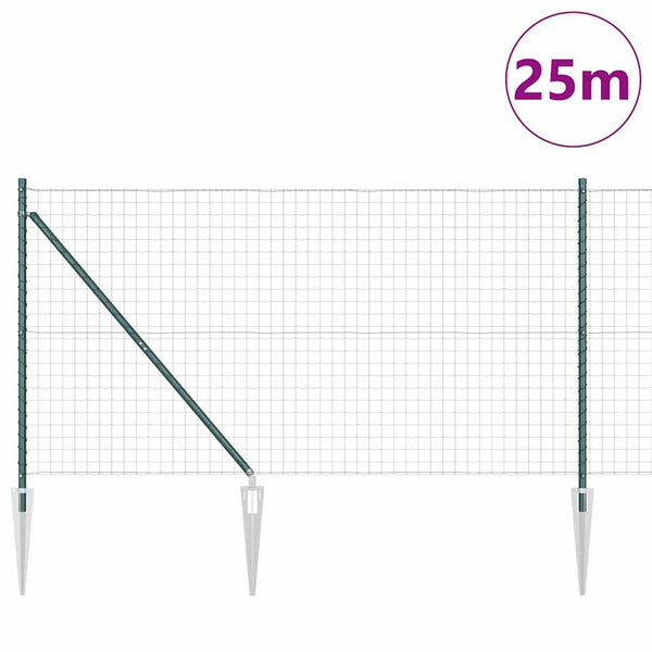 Euroaita Piikeillä 25 x 1,2 m PVC-pinnoitettu teräs Vihreä