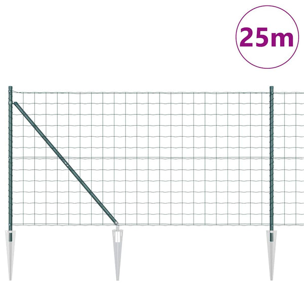 Euroaita Piikeillä 25 x 1,2 m PVC-pinnoitettu teräs Vihreä