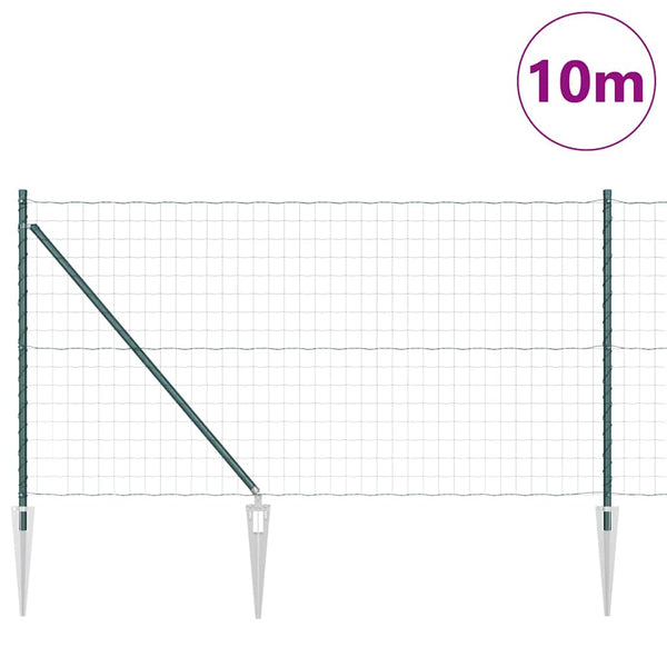 Euroaita Piikeillä 10 x 1,0 m PVC-pinnoitettu teräs Vihreä