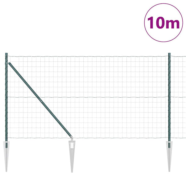 Euroaita Piikeillä 10 x 1,2 m PVC-pinnoitettu teräs Vihreä