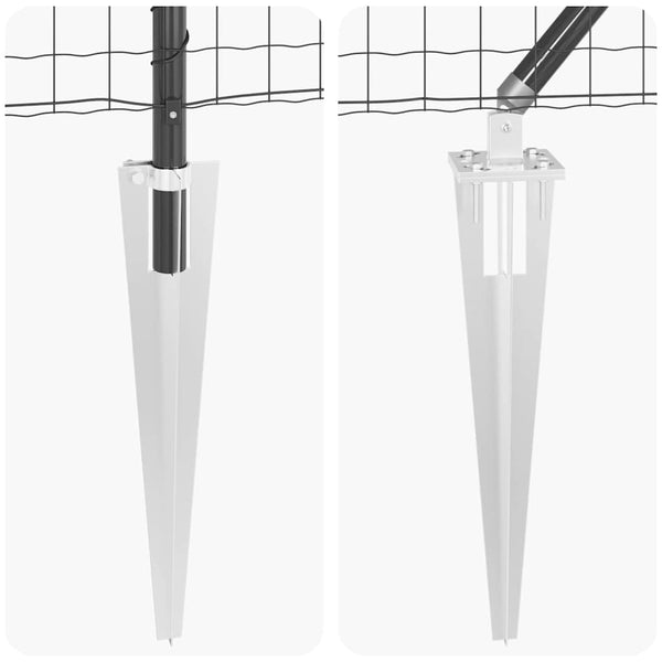 Euroaita Piikeillä 10 x 1,4 m PVC-pinnoitettu teräs Harmaa
