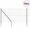 Euroaita Piikeillä 10 x 1,4 m PVC-pinnoitettu teräs Harmaa