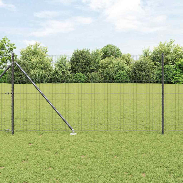 Euroaita Piikeillä 10 x 1,4 m PVC-pinnoitettu teräs Harmaa