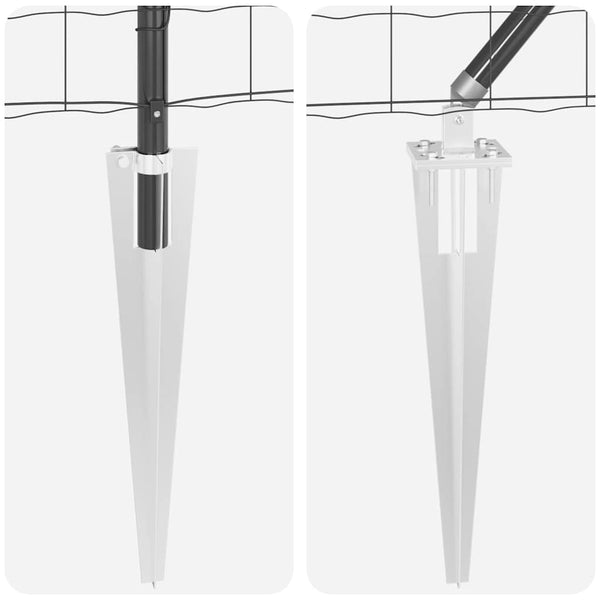 Euroaita Piikeillä 10 x 1,5 m PVC-pinnoitettu teräs Harmaa