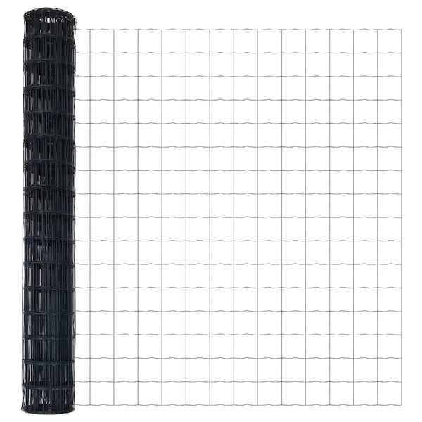 Euroaita Piikeillä 10 x 1,6 m PVC-pinnoitettu teräs Harmaa