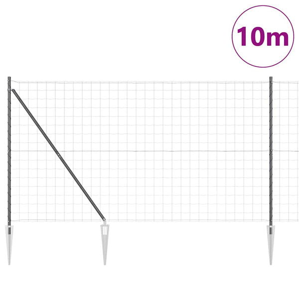 Euroaita Piikeillä 10 x 1,6 m PVC-pinnoitettu teräs Harmaa
