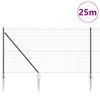Euroaita Piikeillä 25 x 1 m PVC-pinnoitettu teräs Harmaa Verkko