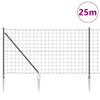 Euroaita Piikeillä 25 x 1 m PVC-pinnoitettu teräs Harmaa Verkko