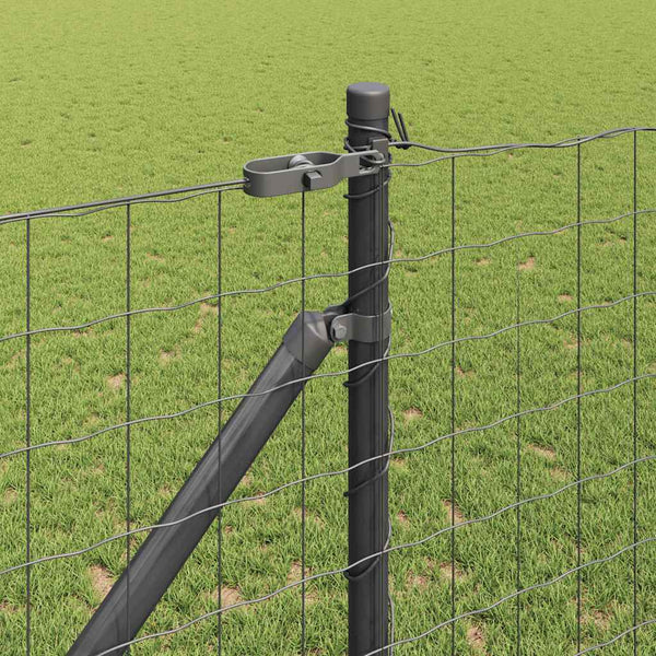 Euroaita Piikeillä 10 x 1,4 m PVC-pinnoitettu teräs Harmaa