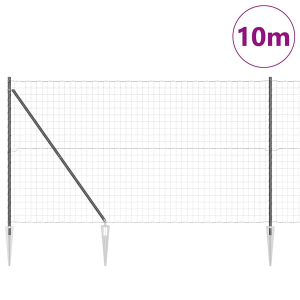 Euroaita Piikeillä 10 x 1,5 m PVC-pinnoitettu teräs Harmaa