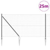 Euroaita Piikeillä 25 x 1 m PVC-pinnoitettu teräs Harmaa Verkko