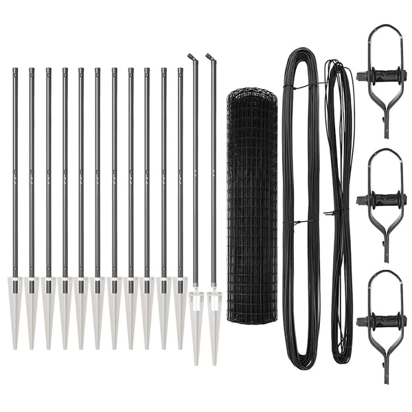Euroaita Piikeillä 25 x 1,2 m PVC-pinnoitettu teräs Harmaa