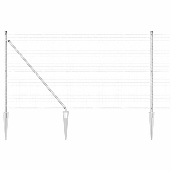 Euroaita Piikeillä 10 x 1,4 m Galvanoitu teräs Hopea Verkko
