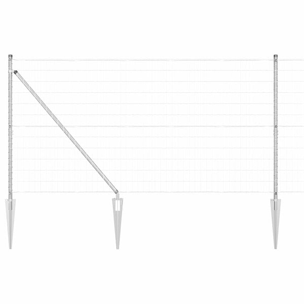 Euroaita Piikeillä 25 x 1,2 m Galvanoitu teräs Hopea Verkko