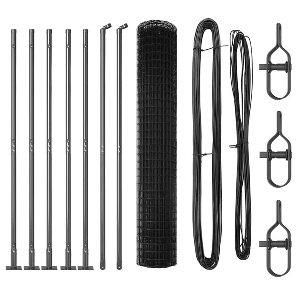 Euroaita betoniin perustuen 10 x 1,5 m PVC-pinnoitettu teräs