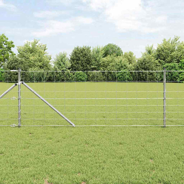 Langoitettu este piikeillä 25 x 0,8 m Galvanoitu teräs Hopea