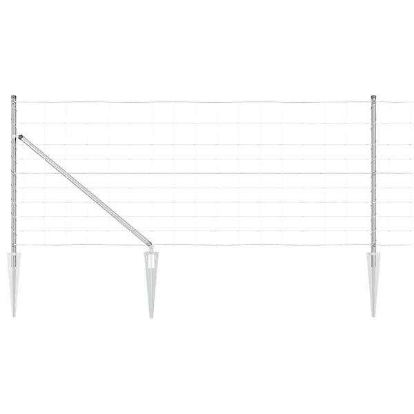 Langoitettu este piikeillä 25 x 1 m Galvanoitu teräs Hopea