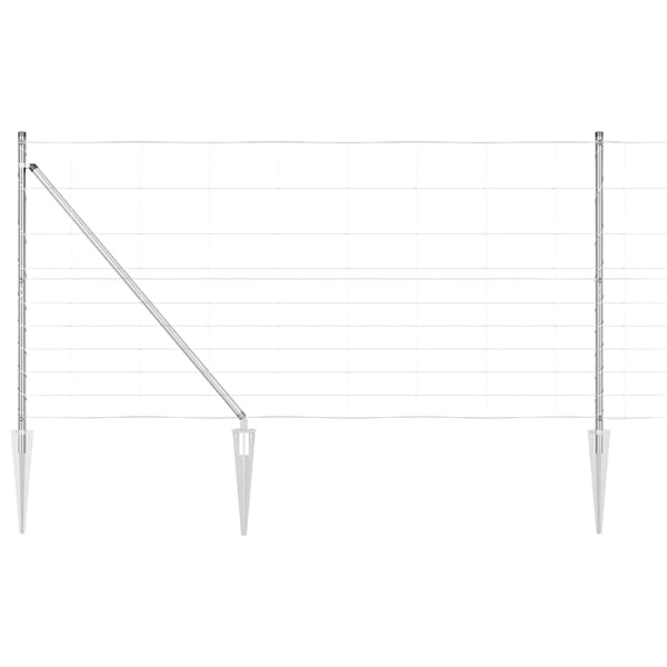 Langoitettu este piikeillä 25 x 1,2 m Galvanoitu teräs Hopea