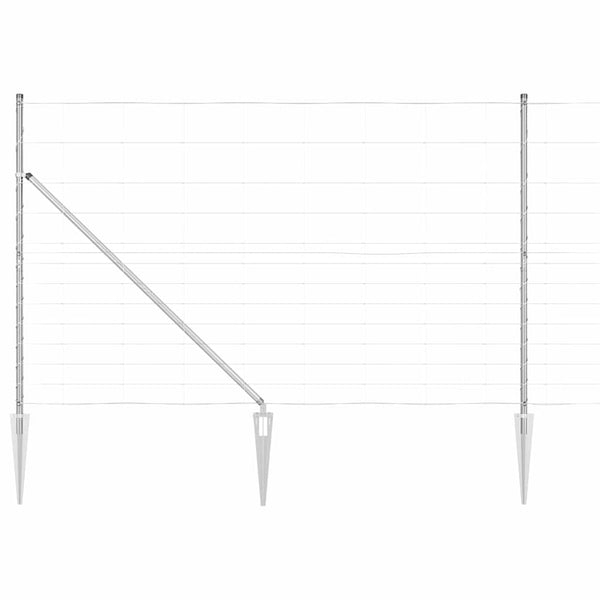 Langoitettu este piikeillä 25 x 1,5 m Galvanoitu teräs Hopea