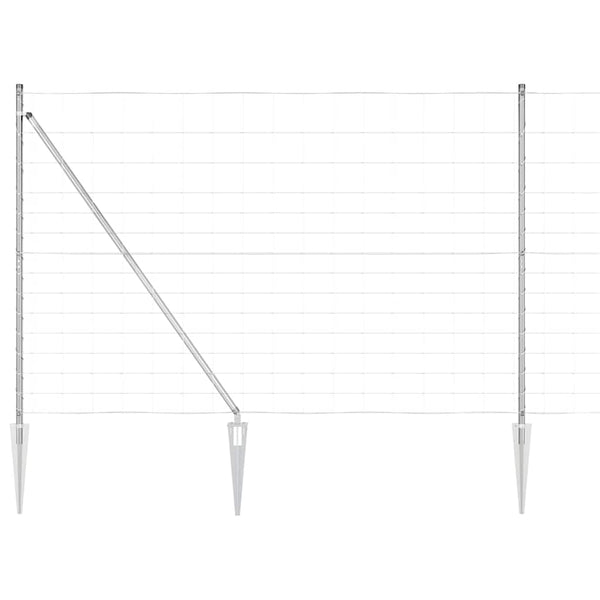 Langoitettu este piikeillä 25 x 1,6 m Galvanoitu teräs Hopea