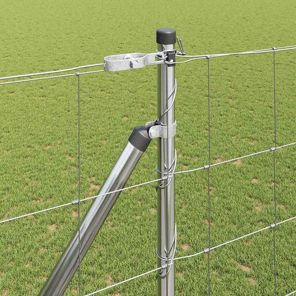 Langoitettu este piikeillä 25 x 1,6 m Galvanoitu teräs Hopea