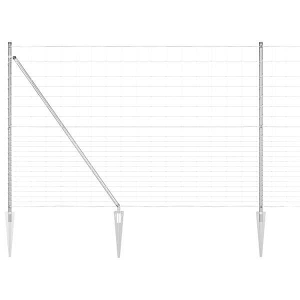 Langoitettu este piikeillä 25 x 1,6 m Galvanoitu teräs Hopea