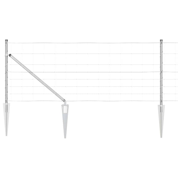 Langoitettu este piikeillä 50 x 0,8 m Galvanoitu teräs Hopea