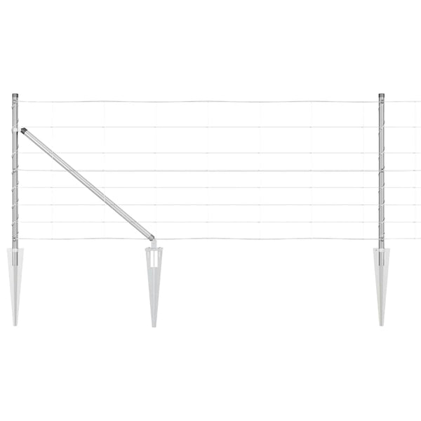 Langoitettu este piikeillä 50 x 0,8 m Galvanoitu teräs Hopea